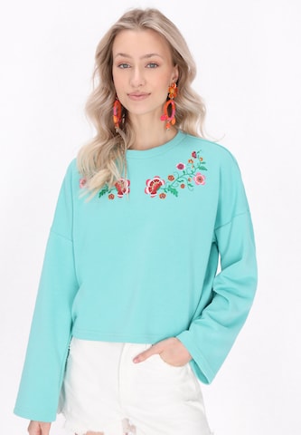 IZIA Majica 'Boho' | zelena barva: sprednja stran