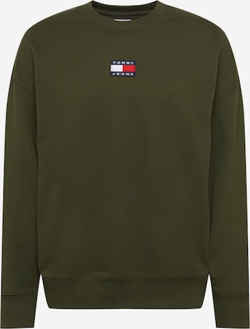 Sweat-shirt Tommy Jeans en vert : devant