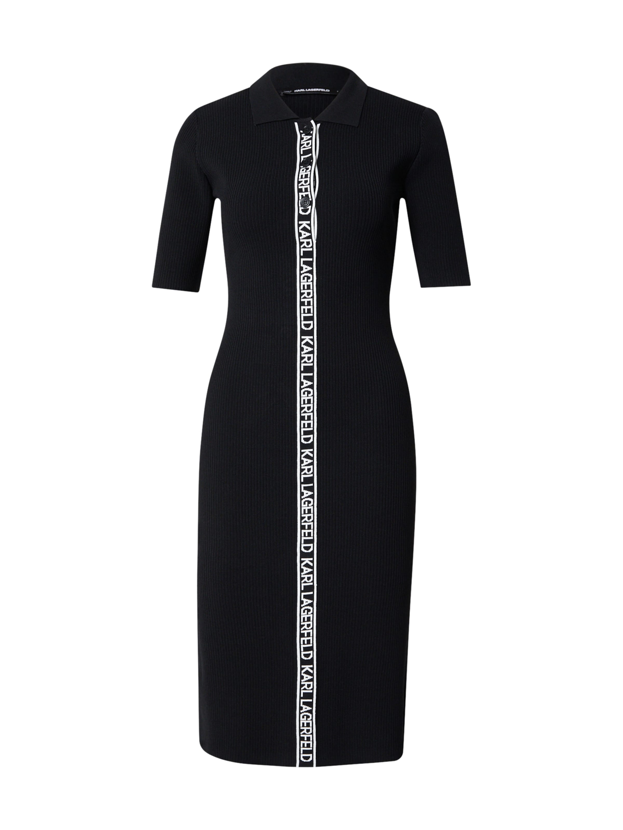Karl Lagerfeld Pletené šaty - Čierna: predná strana