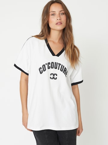 T-shirt oversize 'Avana' co'couture en blanc : devant