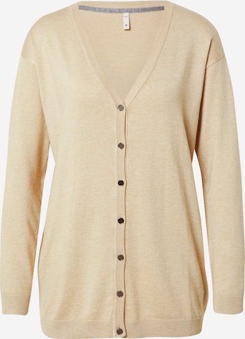 PULZ Jeans Knit Cardigan 'Sara' in Beige: front