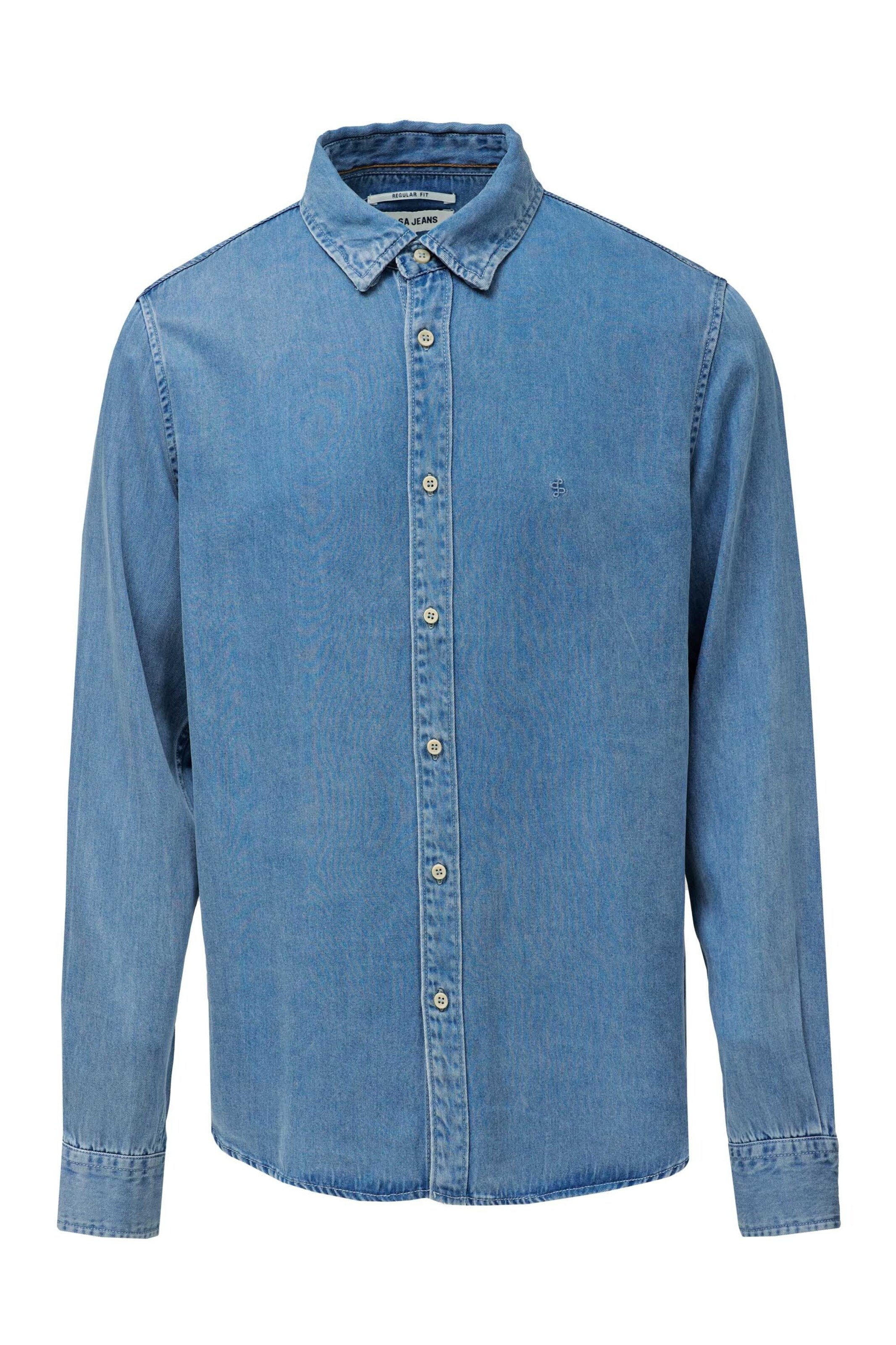 Salsa Jeans Regular fit Overhemd in Blauw: voorkant