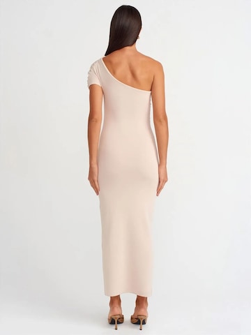 Dilvin Gebreide jurk in Beige