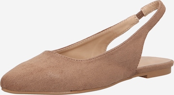 ABOUT YOU Ballet Flats 'Samira' in Brown: front