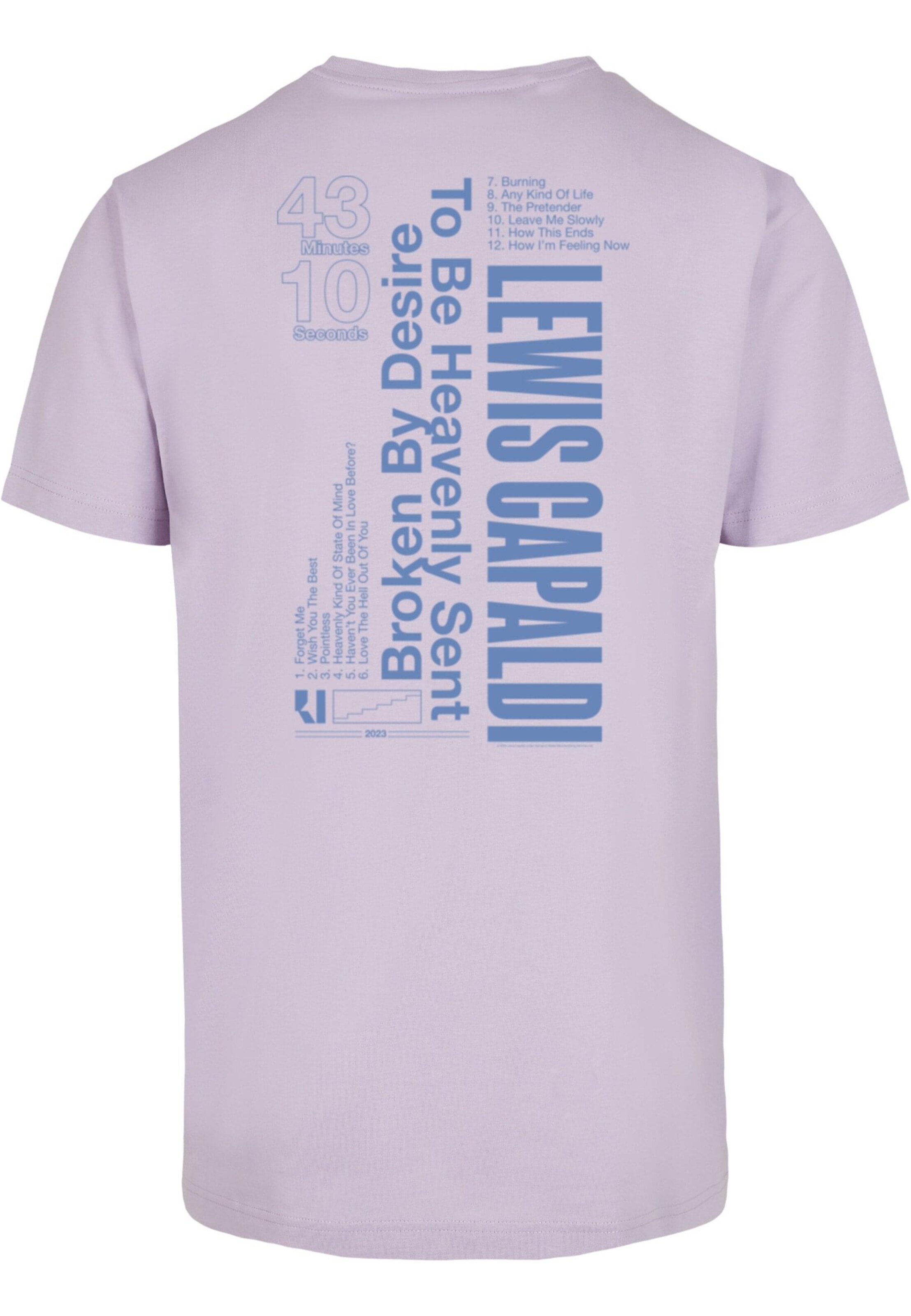 Merchcode Shirt 'Lewis Capaldi - Tour' in Lila