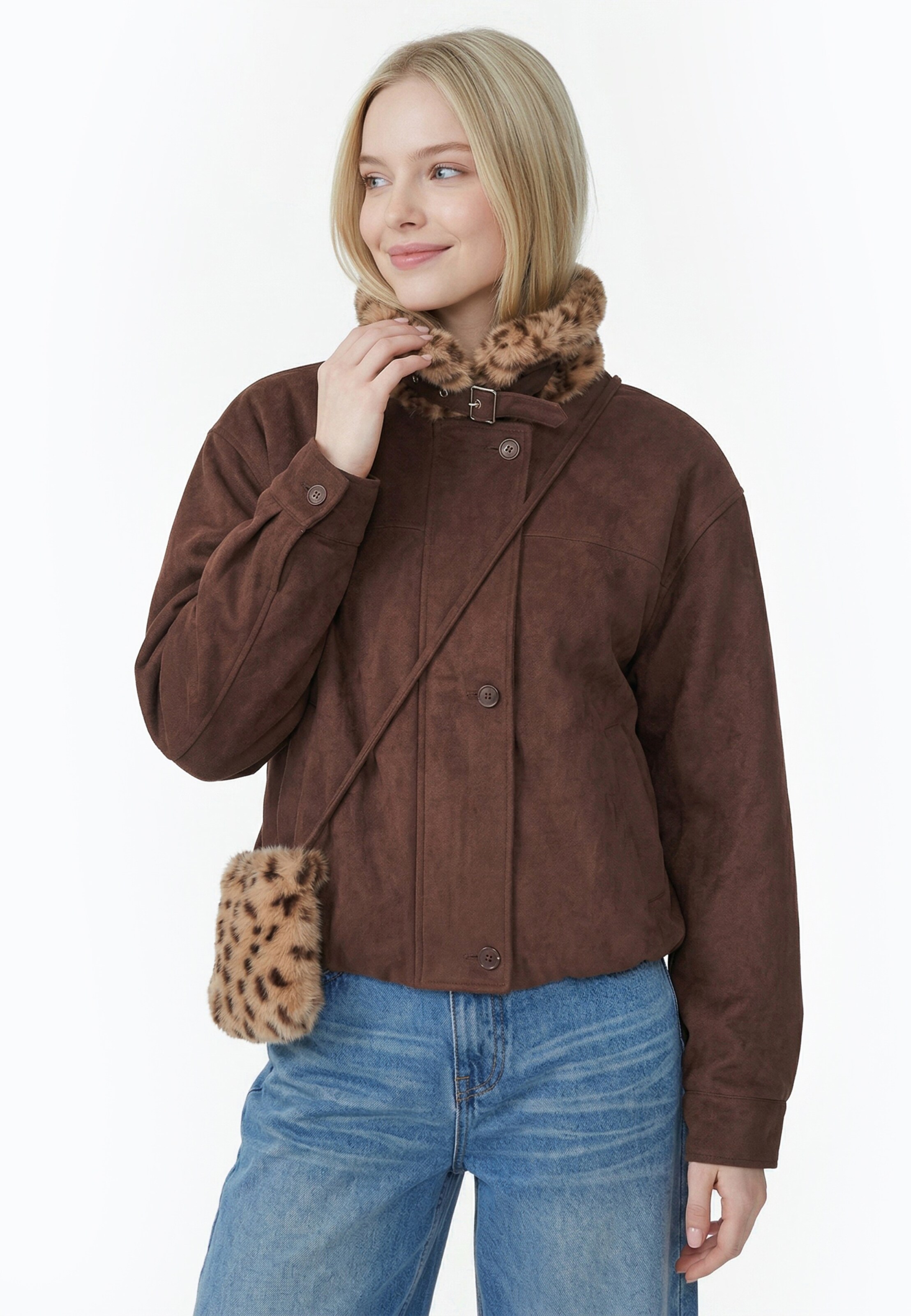 MYMO - Chaqueta de entretiempo en marrón: frente