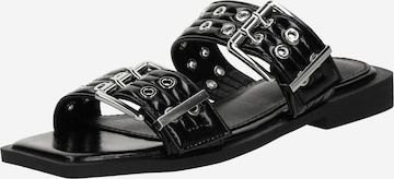 melns Raid Ādas čības 'ROLLY': no priekšpuses