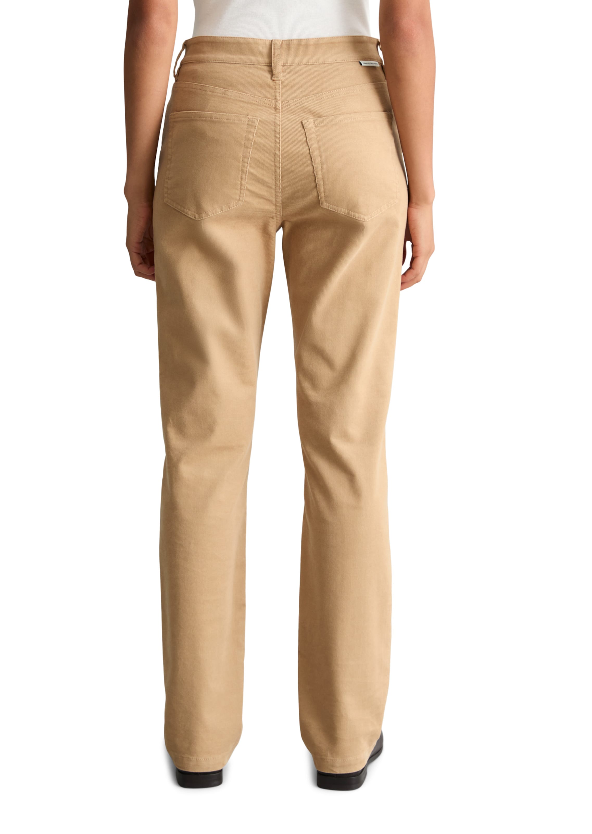 Marc O'Polo DENIM Regular Trousers 'Olina' in Beige: back