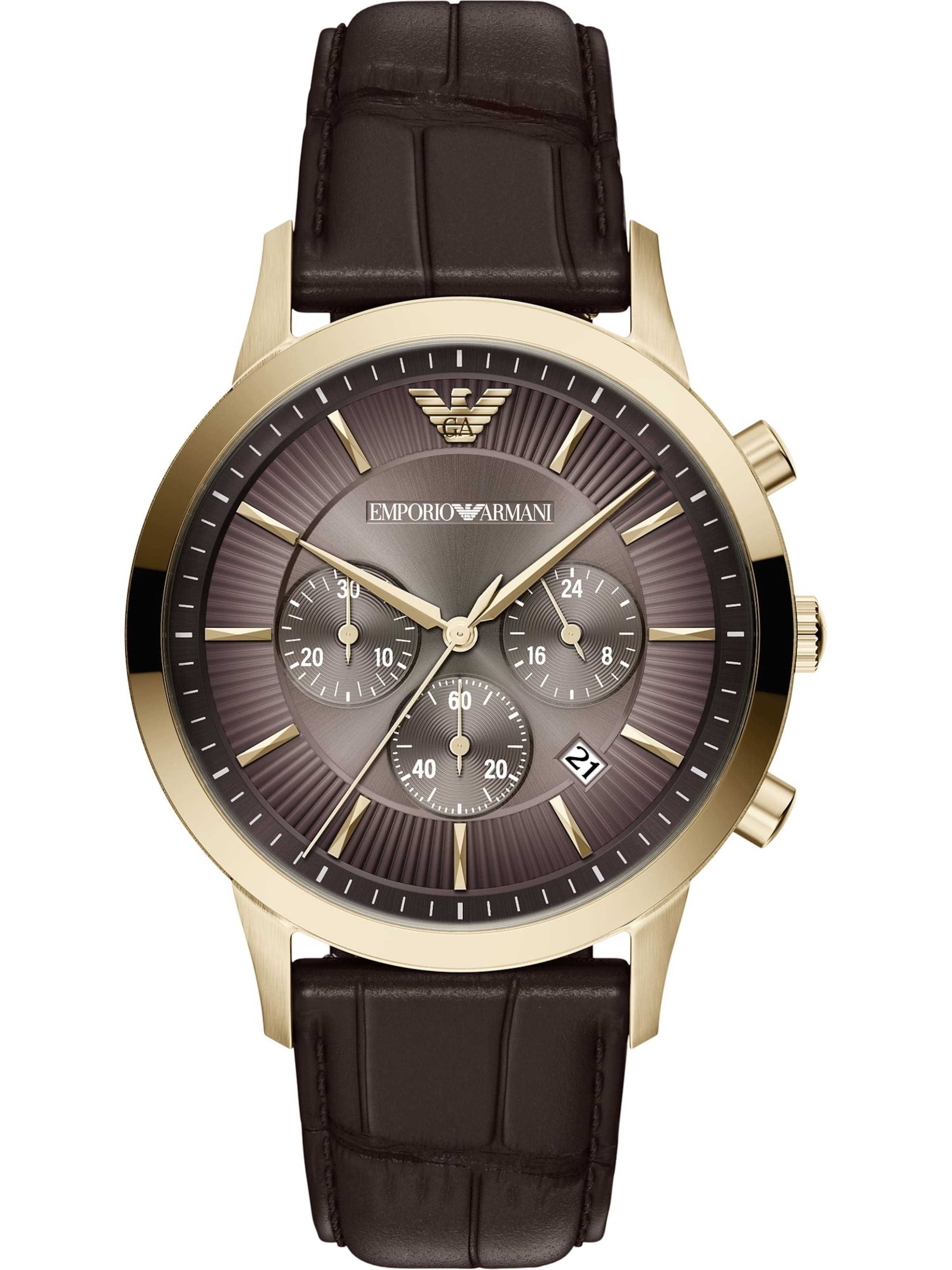 Emporio Armani Uhr in Braun: Vorderseite