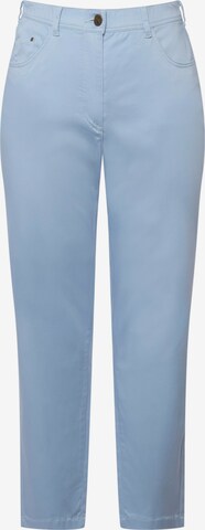 Ulla Popken Slimfit Broek in Blauw: voorkant