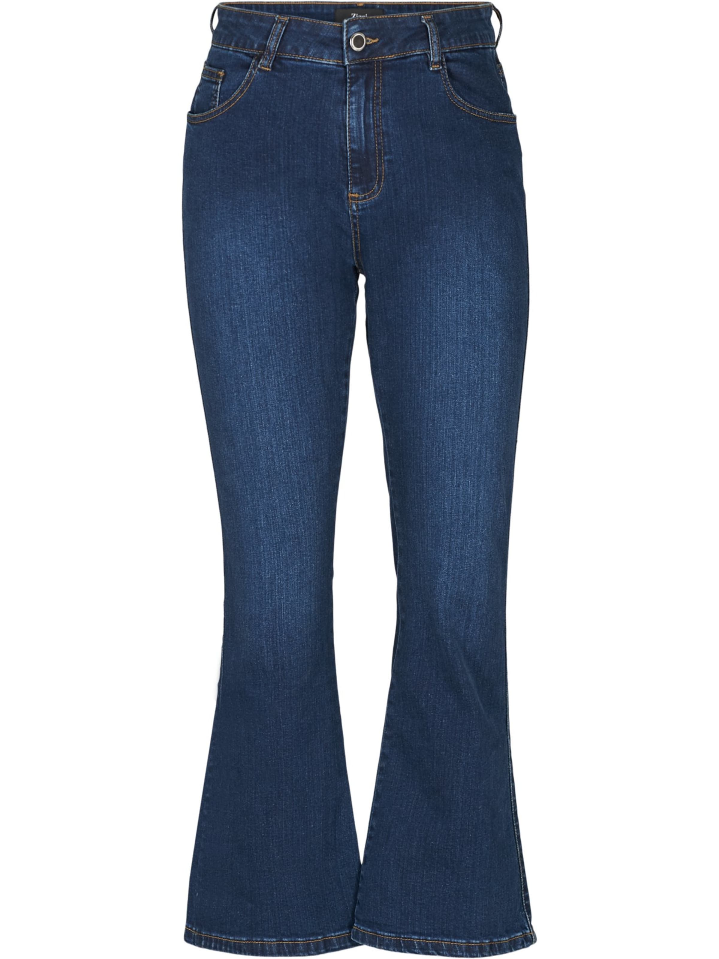 Zizzi Bootcut Džíny 'ELLEN' – modrá: přední strana