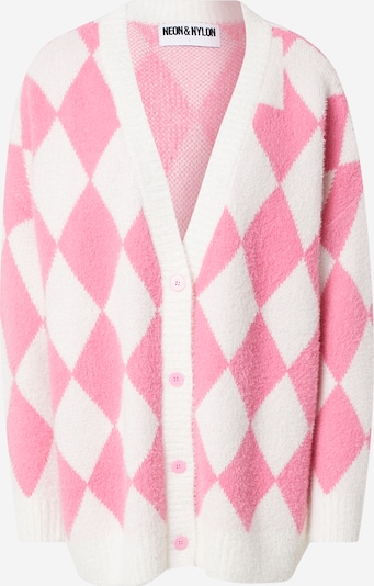 NEON & NYLON Knit cardigan 'OPAL' in Pink / natural white, Item view