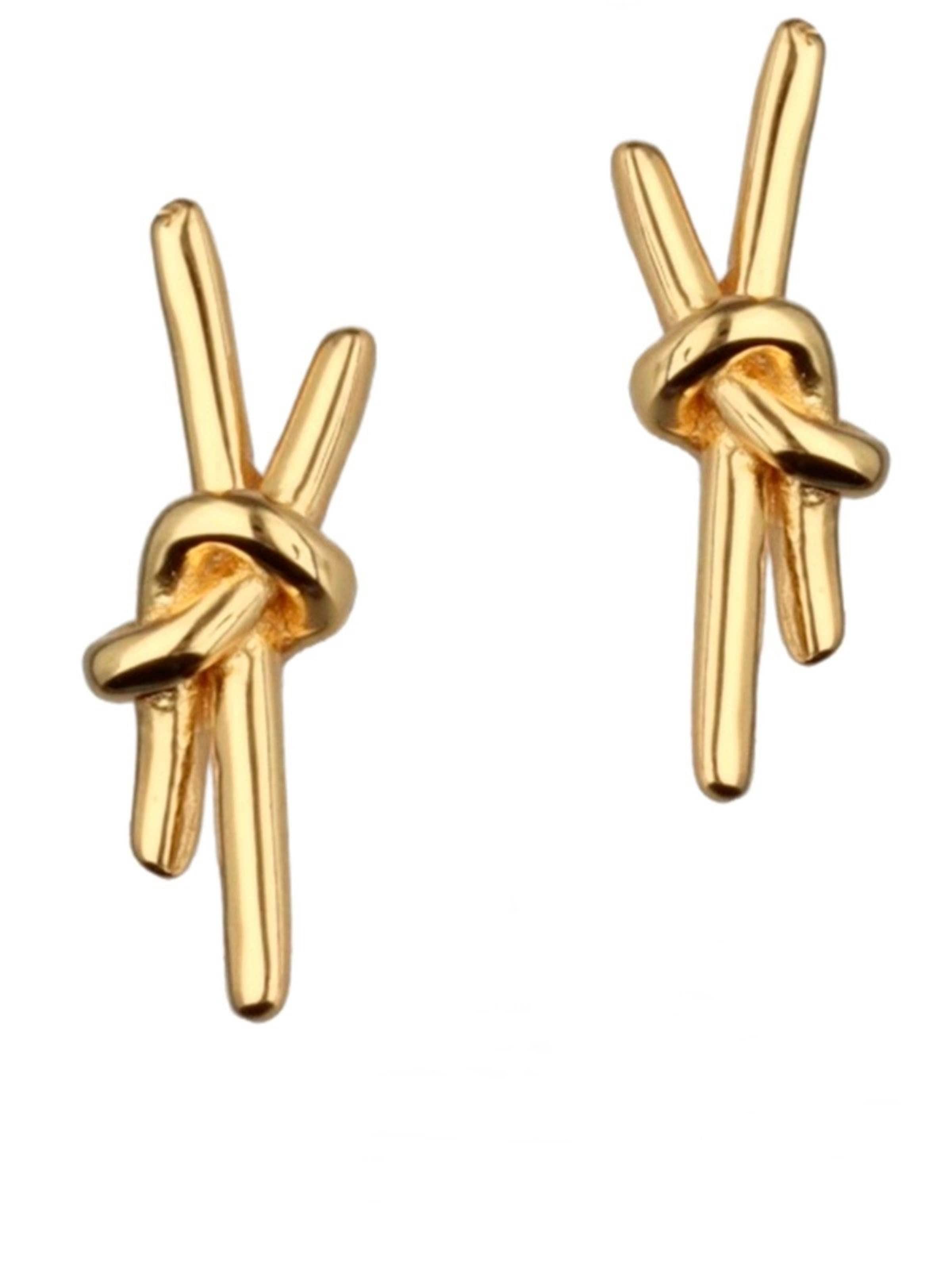 Goldene Hufeisen Ohrringe 'Knoten'‌‌‌‌‌ in Gold: Vorderseite