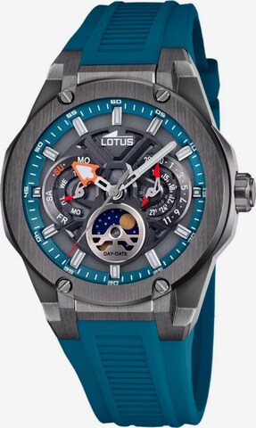 Montre à affichage analogique Lotus en bleu : devant