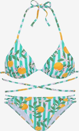 BUFFALO Bikini en menthe / jade / mandarine / blanc cassé, Vue avec produit