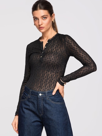 Camicia da donna di Ombre in nero: frontale