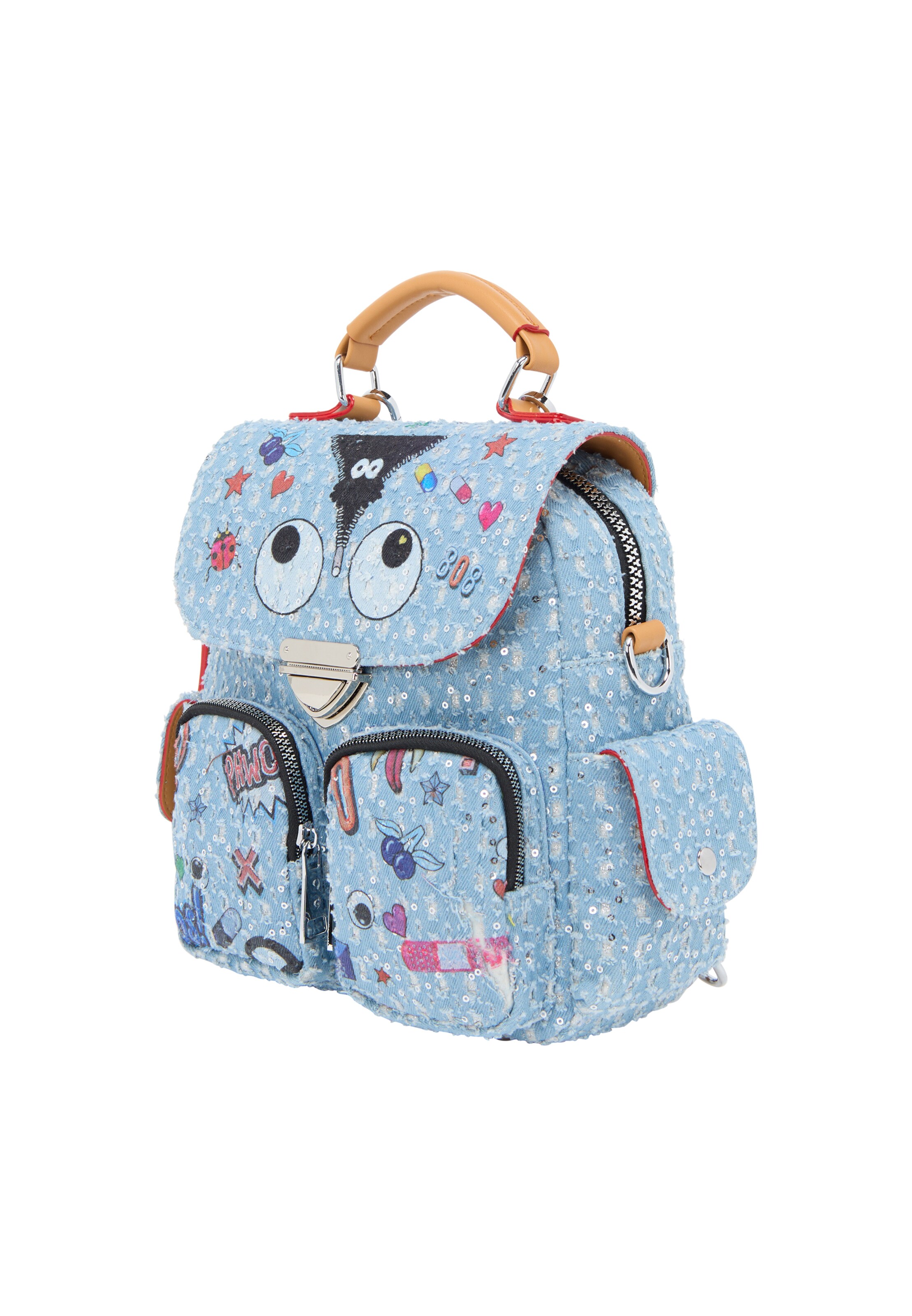 MYMO Backpack 'Pop Eyetheme' in Blue