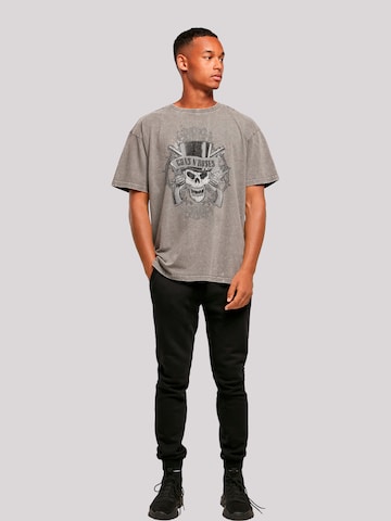 T-Shirt 'Guns 'N' Roses Skull and Pistols' F4NT4STIC en gris