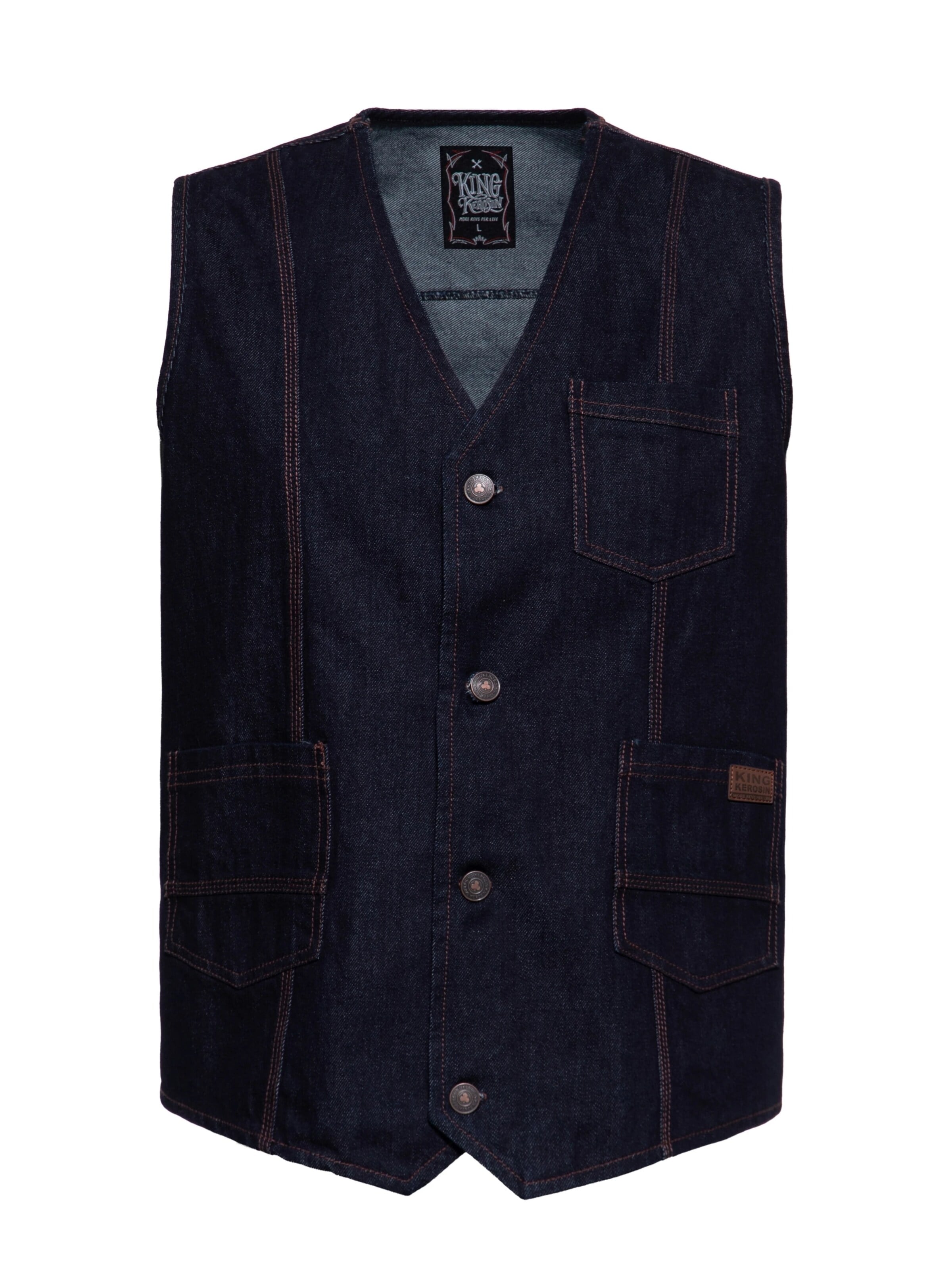 King Kerosin Vest in Blue: front