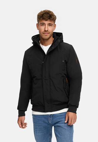 INDICODE JEANS Winterjas 'Albanos ' in Zwart: voorkant