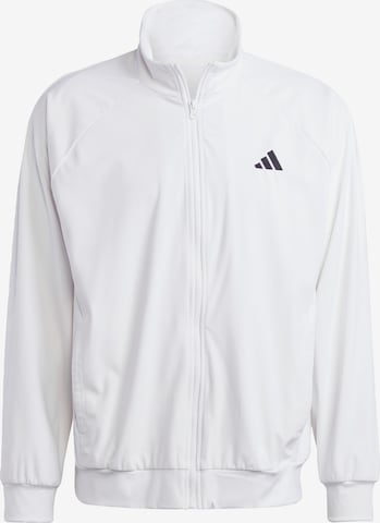 ADIDAS PERFORMANCE Sports sweat jacket 'Velour Pro' in White: front