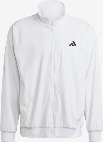 ADIDAS PERFORMANCE - Sudadera con cremallera deportiva 'Velour Pro' en blanco: frente