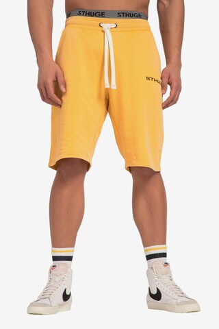 STHUGE Regular Pants in Yellow: front