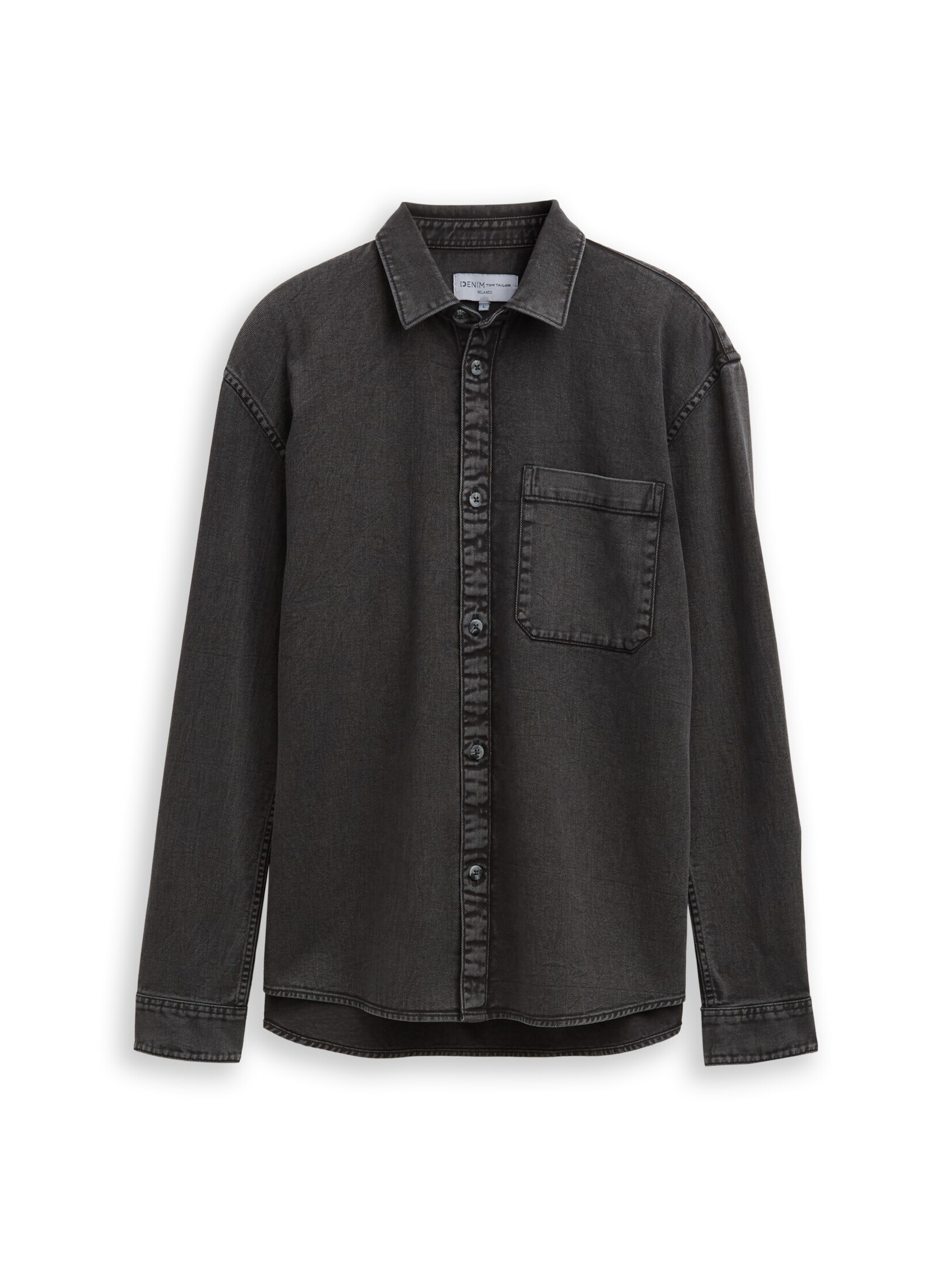TOM TAILOR DENIM Button Up Shirt in Black, Item view