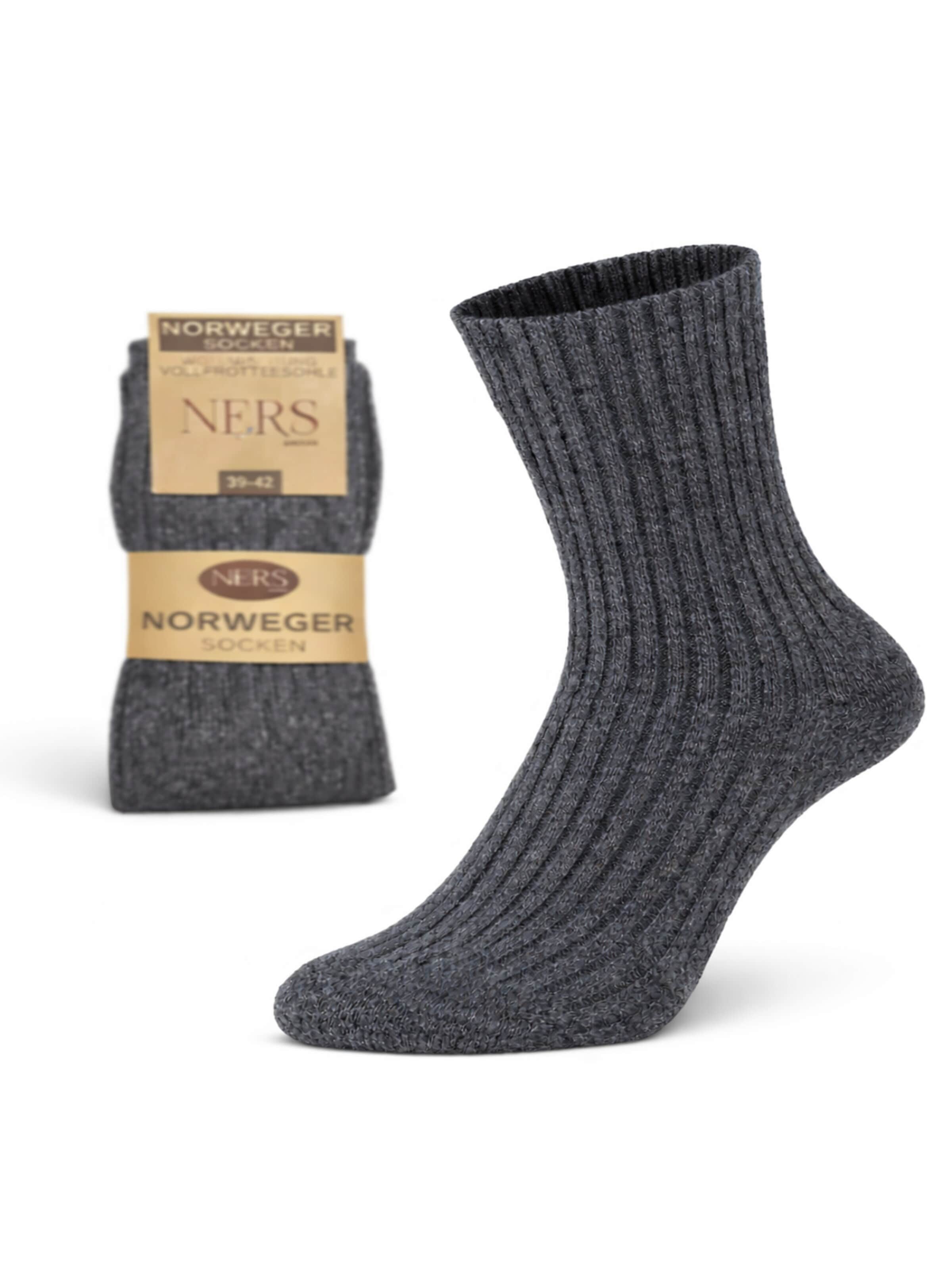 NERS Socken 'Wool Nordic'‌‌‌‌‌‌‌‌‌ in Grau: Vorderseite