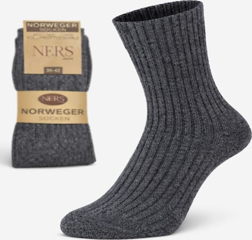 NERS Socken 'Wool Nordic' in Grau: Vorderseite