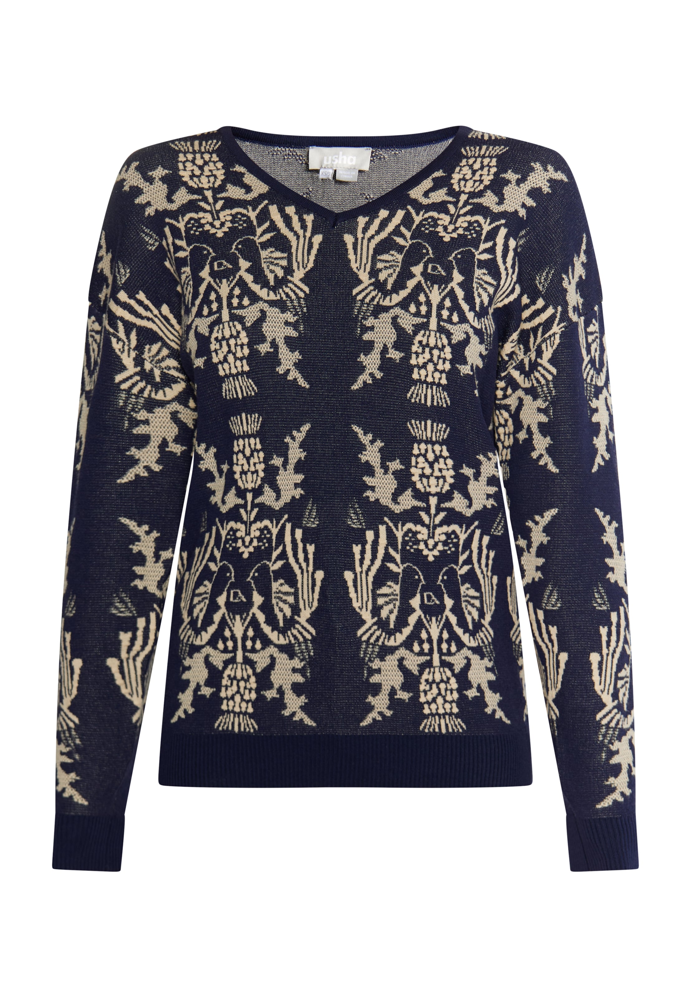 Usha Trui in Blauw: voorkant