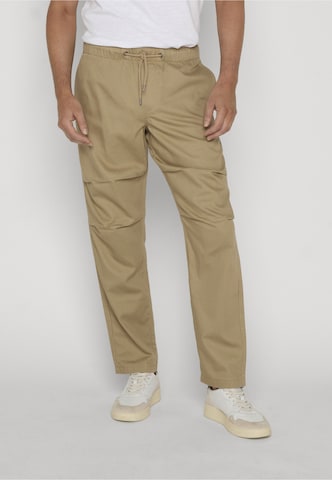 INDICODE JEANS - Loosefit Calças 'Melaton' em bege: frente