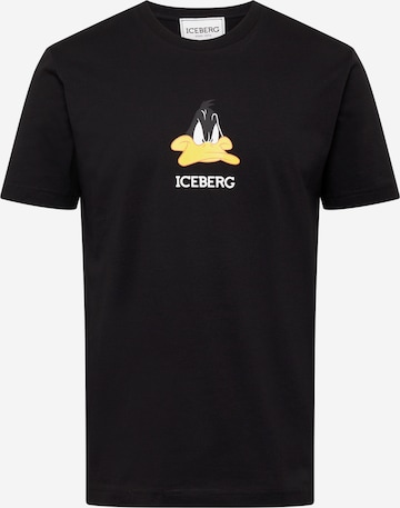 ICEBERG T-shirt i svart: framsida