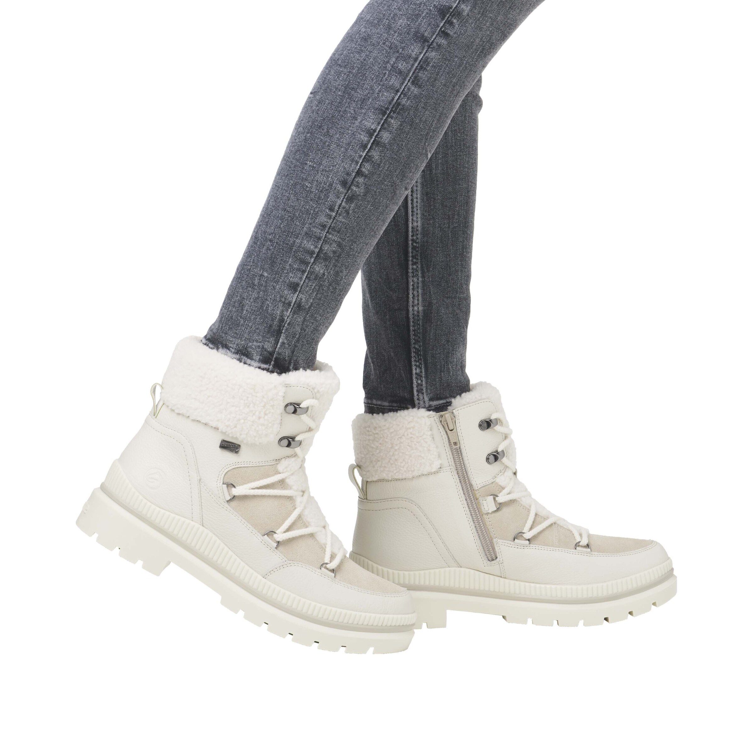 REMONTE Schnürstiefel in Weiß: Vorderseite