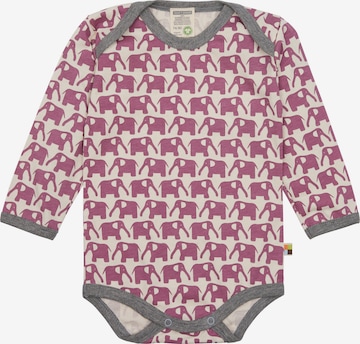 loud + proud Romper/Bodysuit 'Elefanten' in Purple: front