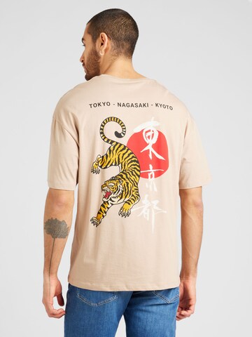JACK & JONES T-Shirt 'BRADLEY NAGASAKI' in Beige: predná strana