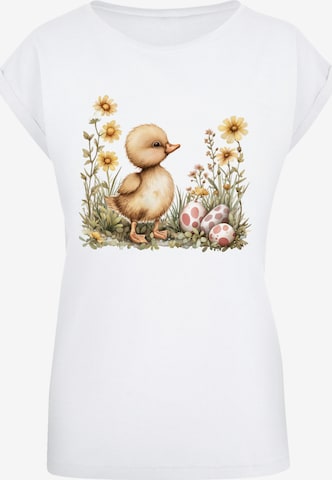 T-shirt 'Niedliche Enten Ostereier' F4NT4STIC en blanc : devant