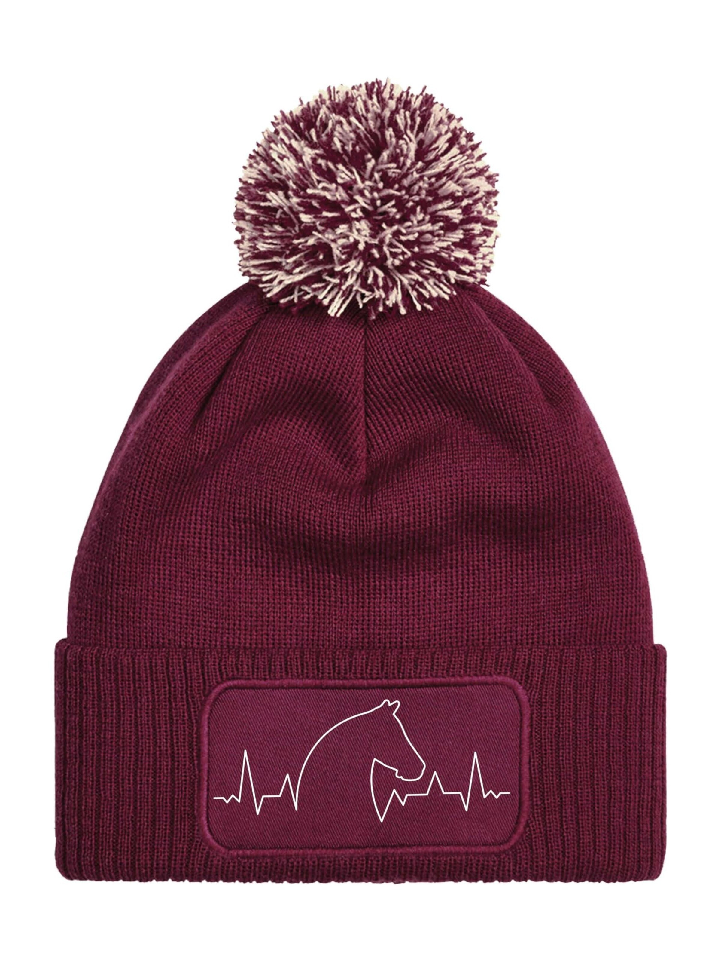 Youth Designz Beanie 'Heartbeat Pferd' in Red: front