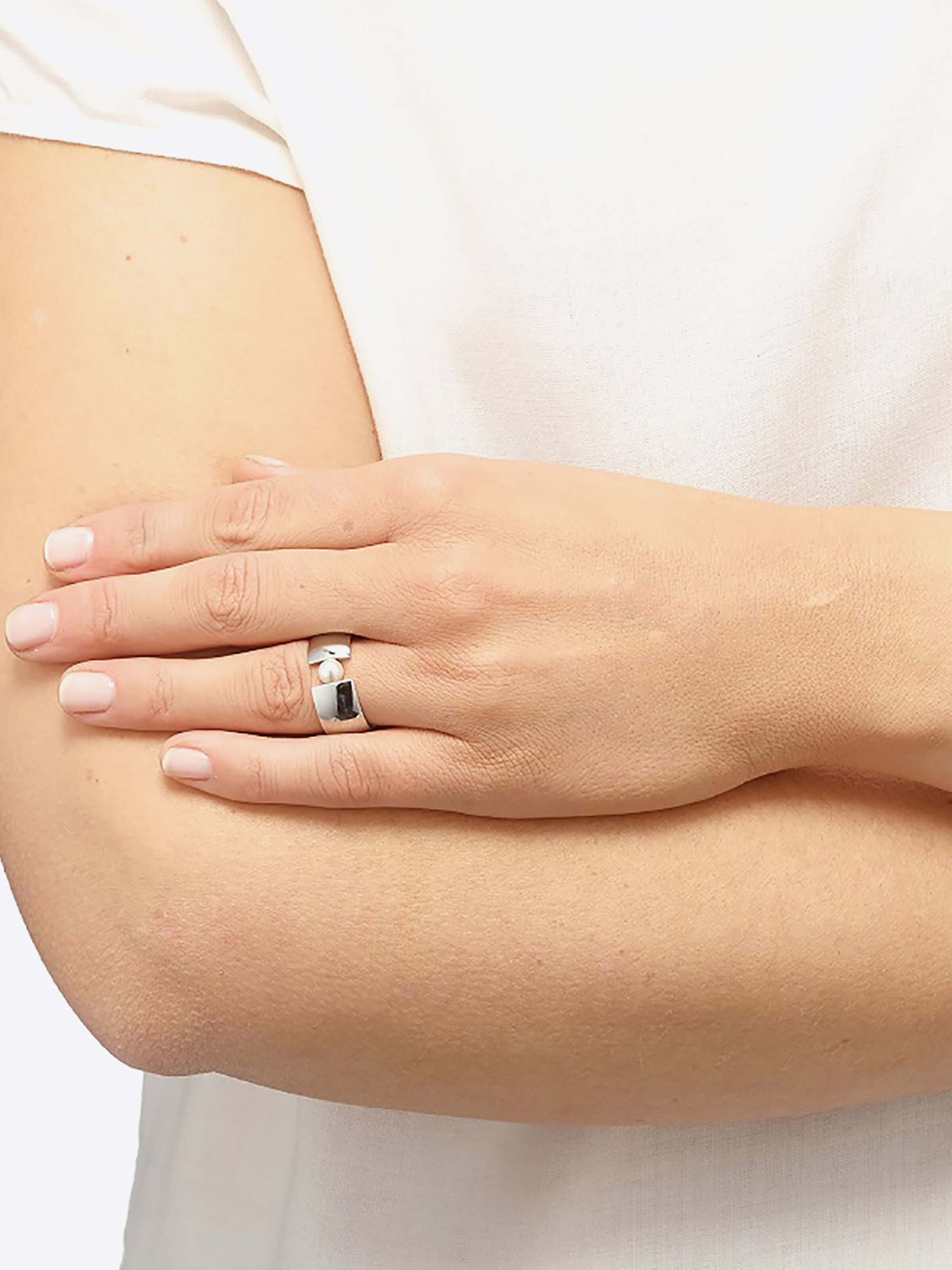 Heideman Damenring in Weiß: Vorderseite