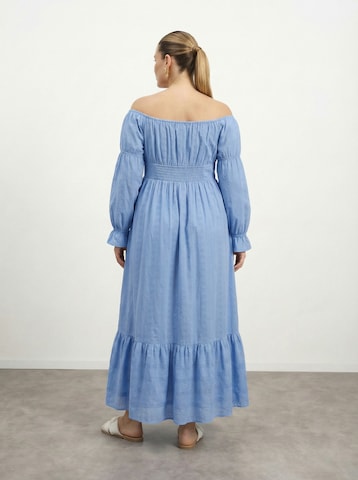 CITA MAASS Kleid 'Broderie Anglaise' in Blau