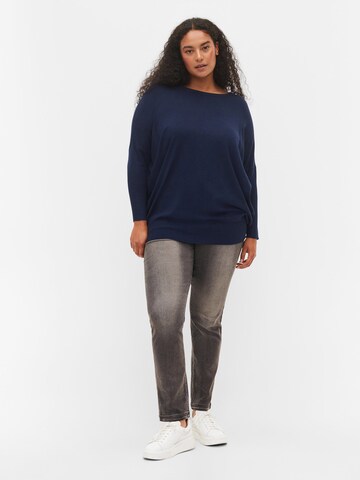 Zizzi Pullover 'CARRIE' in Blau