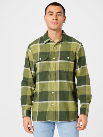 LEVI'S ® Pohodlné nošení Košile 'Jackson Worker' – zelená: přední strana