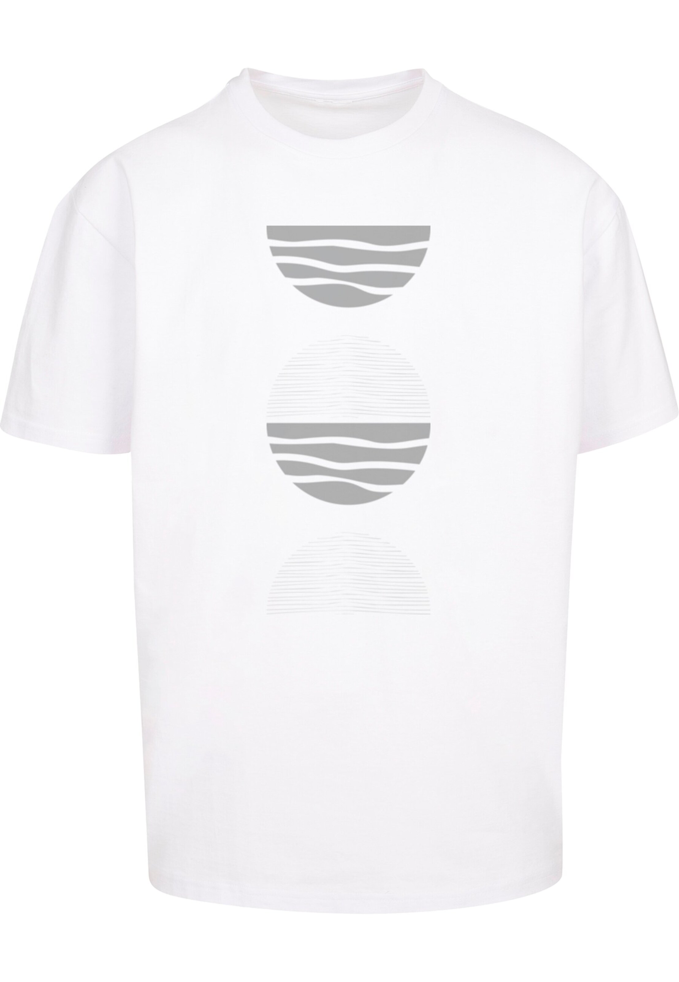 Merchcode Shirt 'Abstract Waves' in Wit: voorkant
