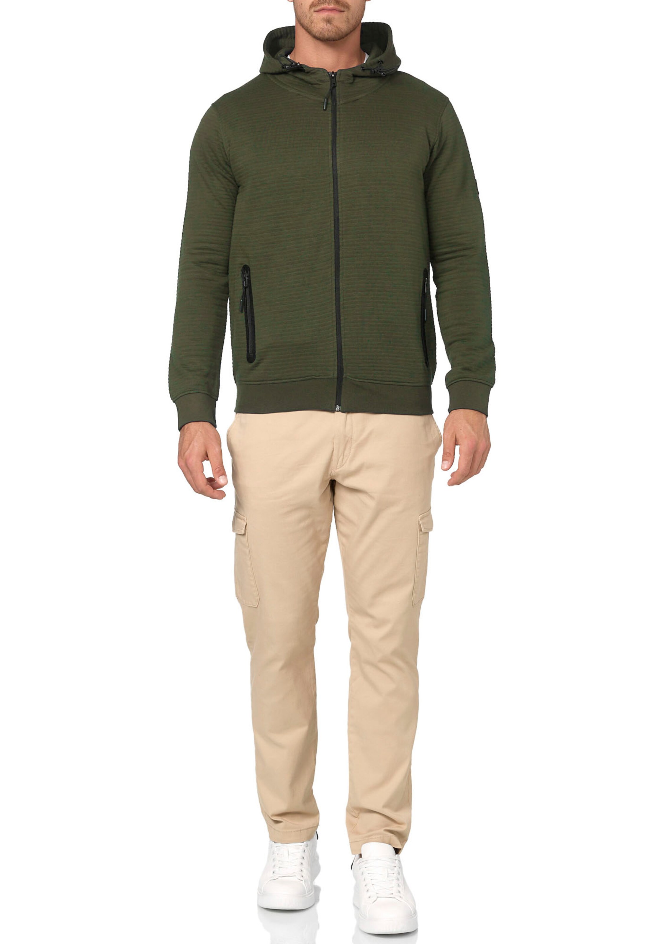 INDICODE JEANS Sweatjacke in Grün