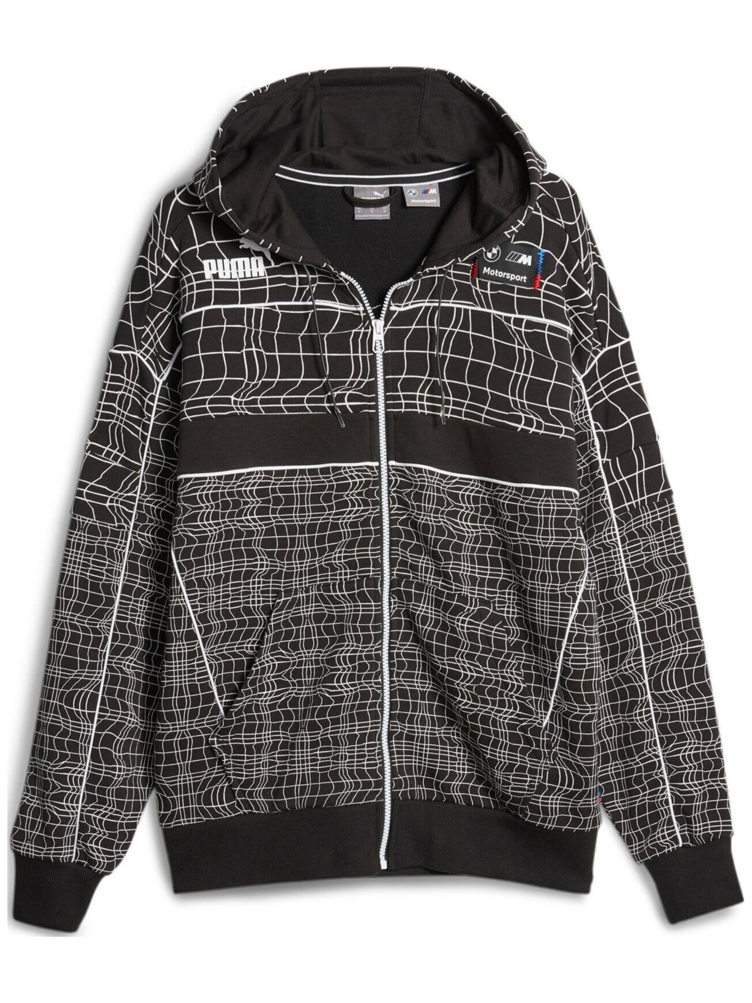 Giacca di felpa 'Puma Bmw Mms Camo Sds Hooded Sweat Jacket' di PUMA in nero