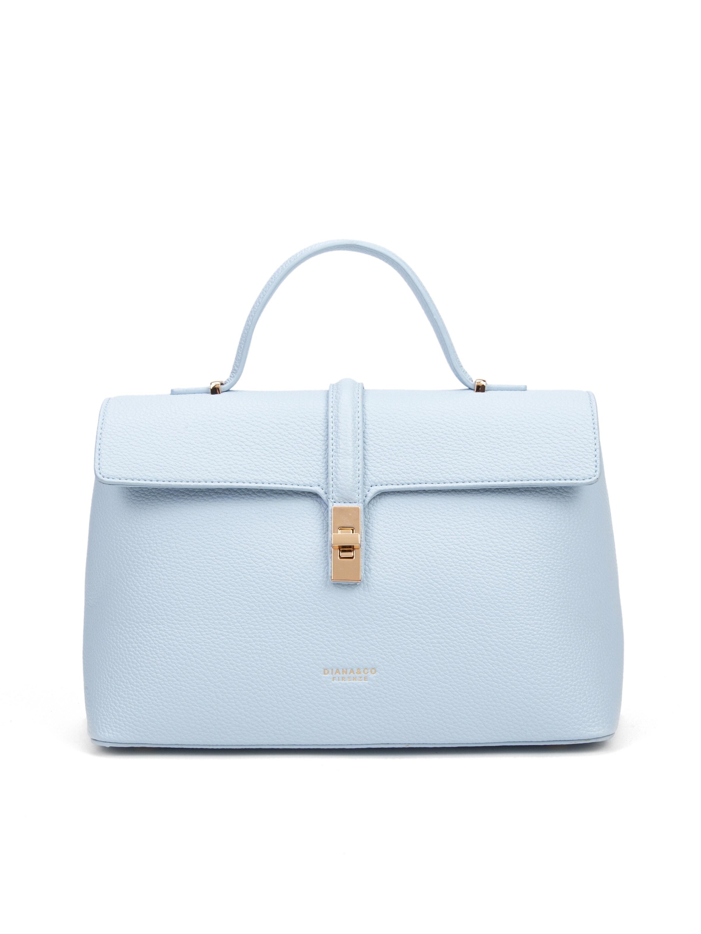 Borsa a mano 'Borsa a Mano Donna Pelle Vegana PU con Girello e Tracolla Rimovibile' di Diana&Co. in blu: frontale