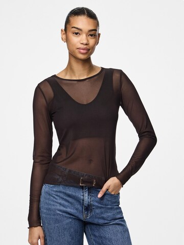 PIECES Shirt 'PCJulli' in Brown: front