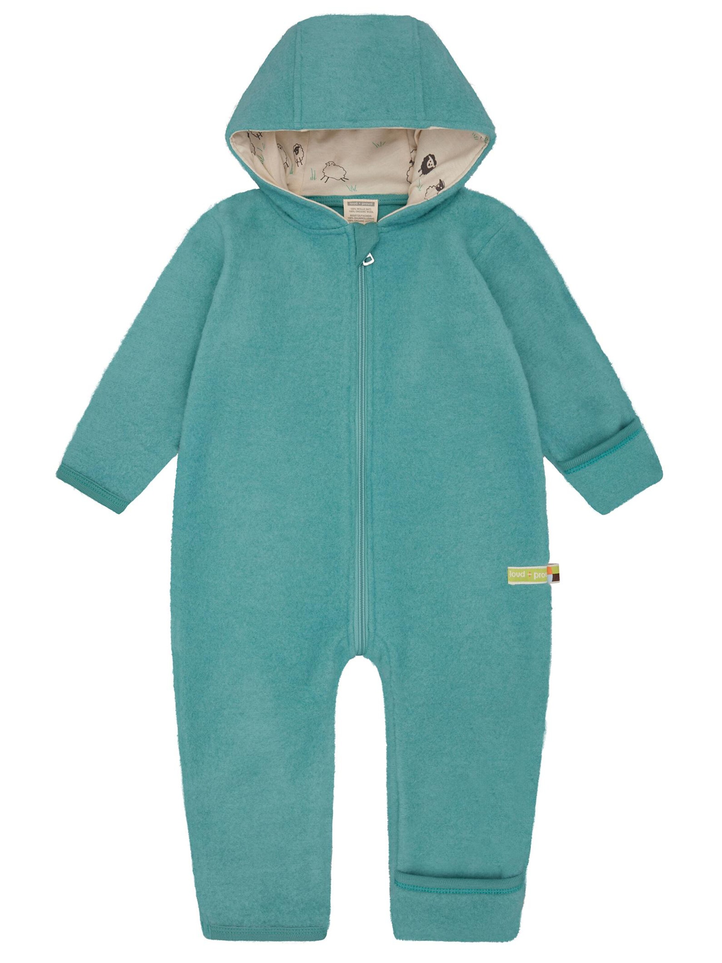 loud + proud Dungarees in Green: front