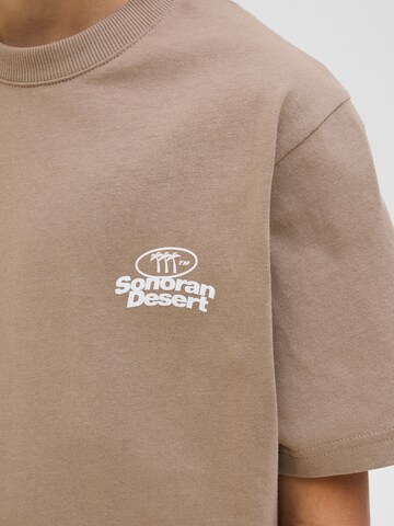 Jack & Jones Junior Футболка 'JCO Retreat Typographic' в Бежевый