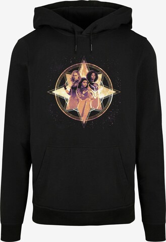 ABSOLUTE CULT Sweatshirt 'The Marvels - Cosmic Star Trio' in Zwart: voorkant